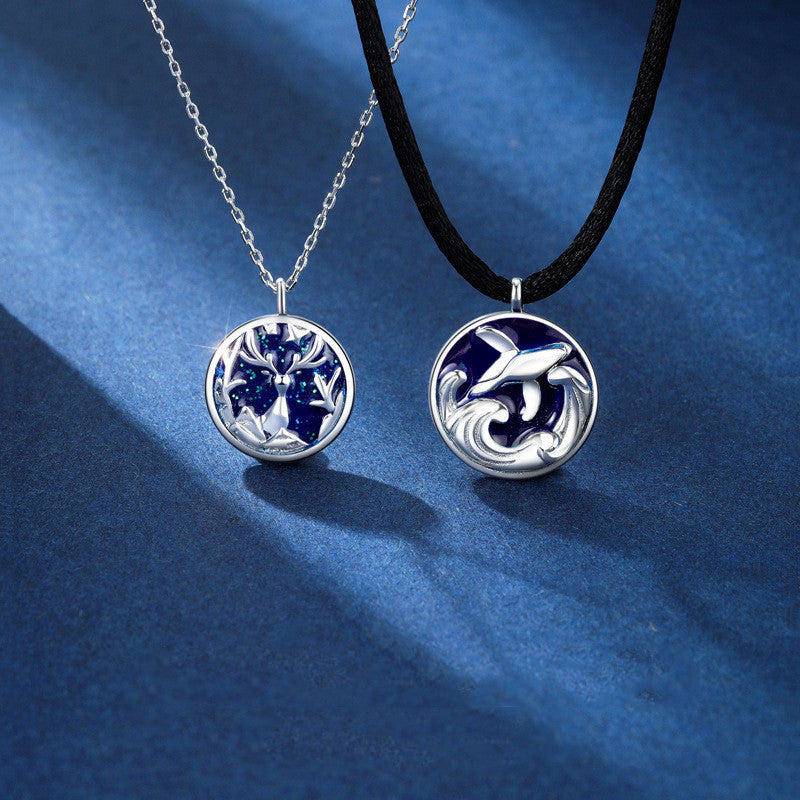 Couple Necklace with Wildlife Design