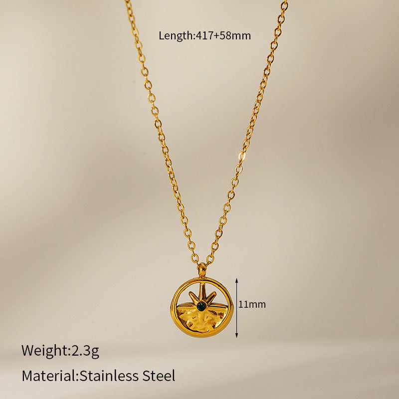 Vintage Turquoise Natural Stone Pendant Necklace