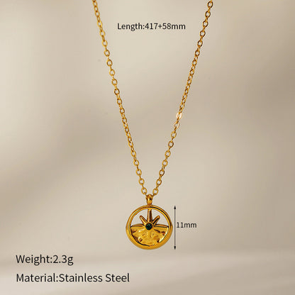 Vintage Turquoise Natural Stone Pendant Necklace