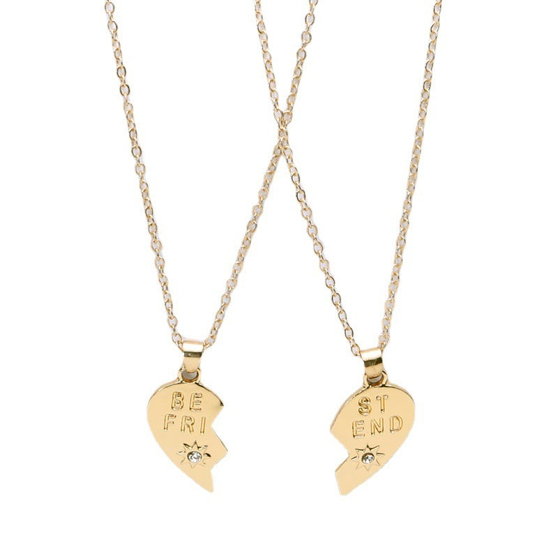 Best Friend Heart Clavicle Chain Necklace