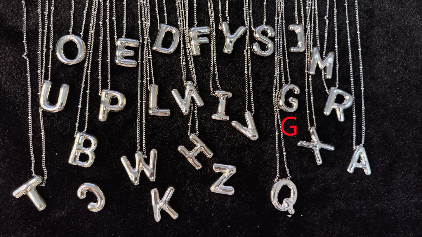 Glossy Letters Pendant Necklace