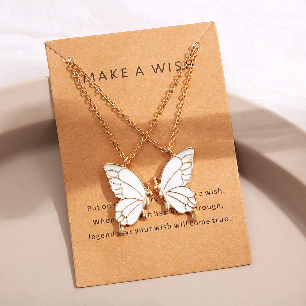 Coloured Butterfly Necklaces, 2Pc & 1Pc