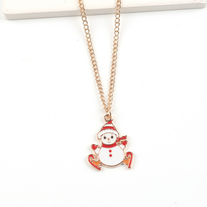 Cute Santa Claus, Snowman, and Elk Pendant Necklace