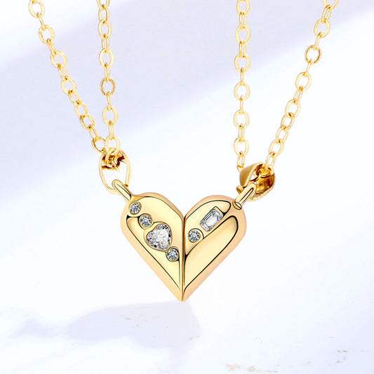 Magnet Stone Rotating Heart Shaped Necklaces