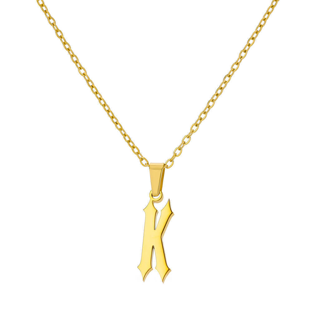 Funky A-Z Letter Pendant Necklace