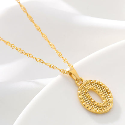 Gold Initial Letter Necklace – 18K Gold Plated A–Z Alphabet