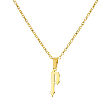 Funky A-Z Letter Pendant Necklace