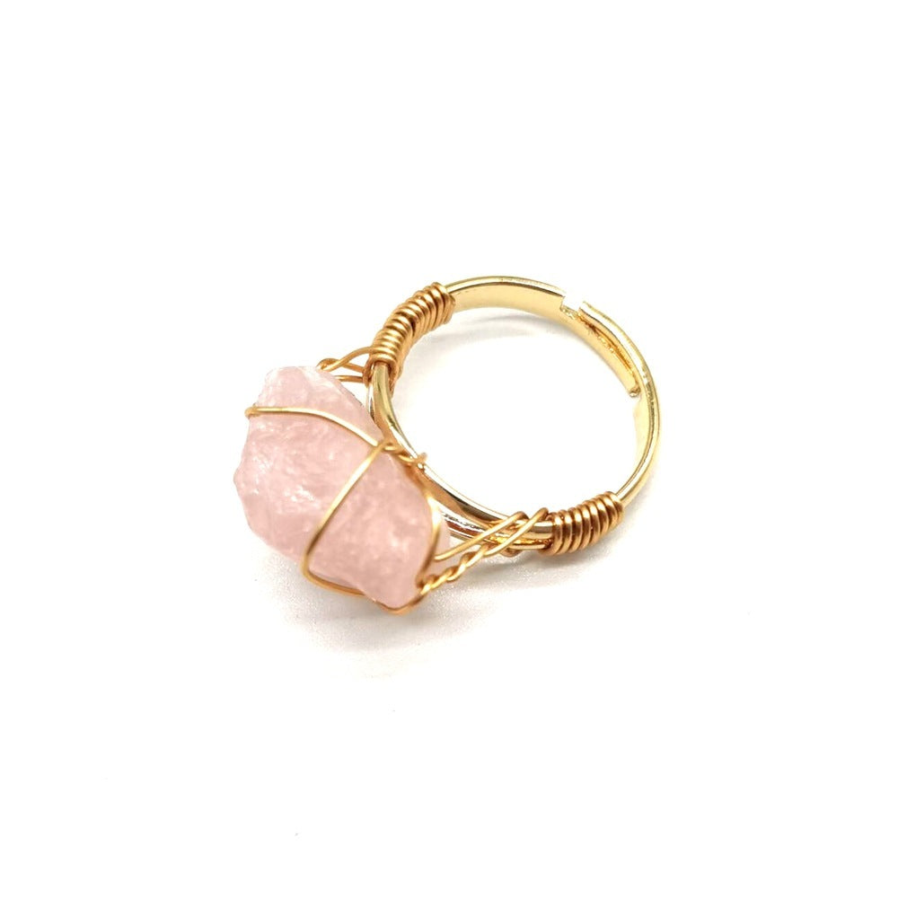 Adjustable Rough Stone Agate Ring
