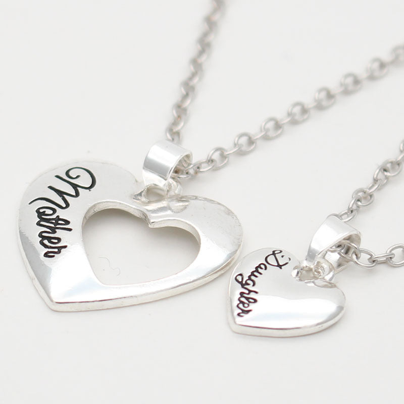 Heart-Shaped Mother Daughter Necklace