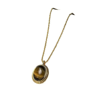 Tiger Eye Retro Pendant Necklace
