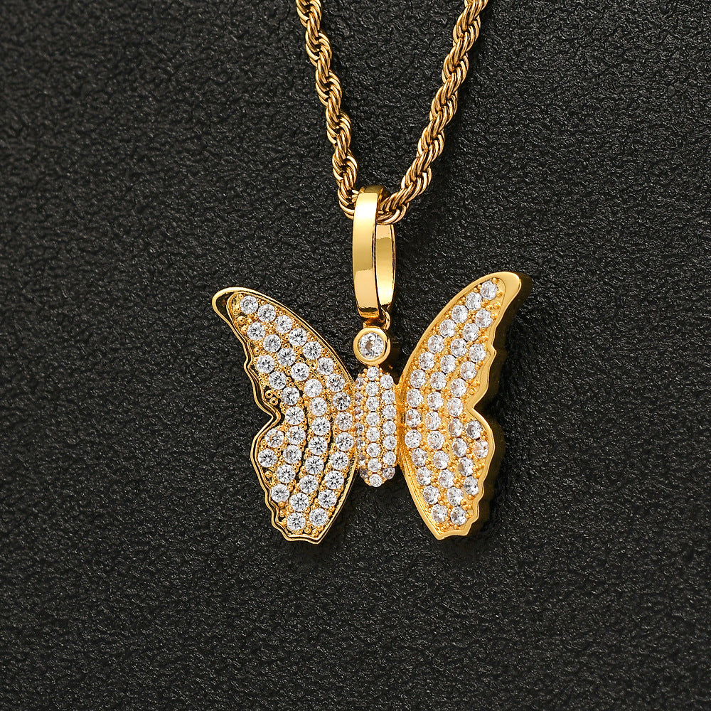 Butterfly Diamond Gold-Plated Necklace