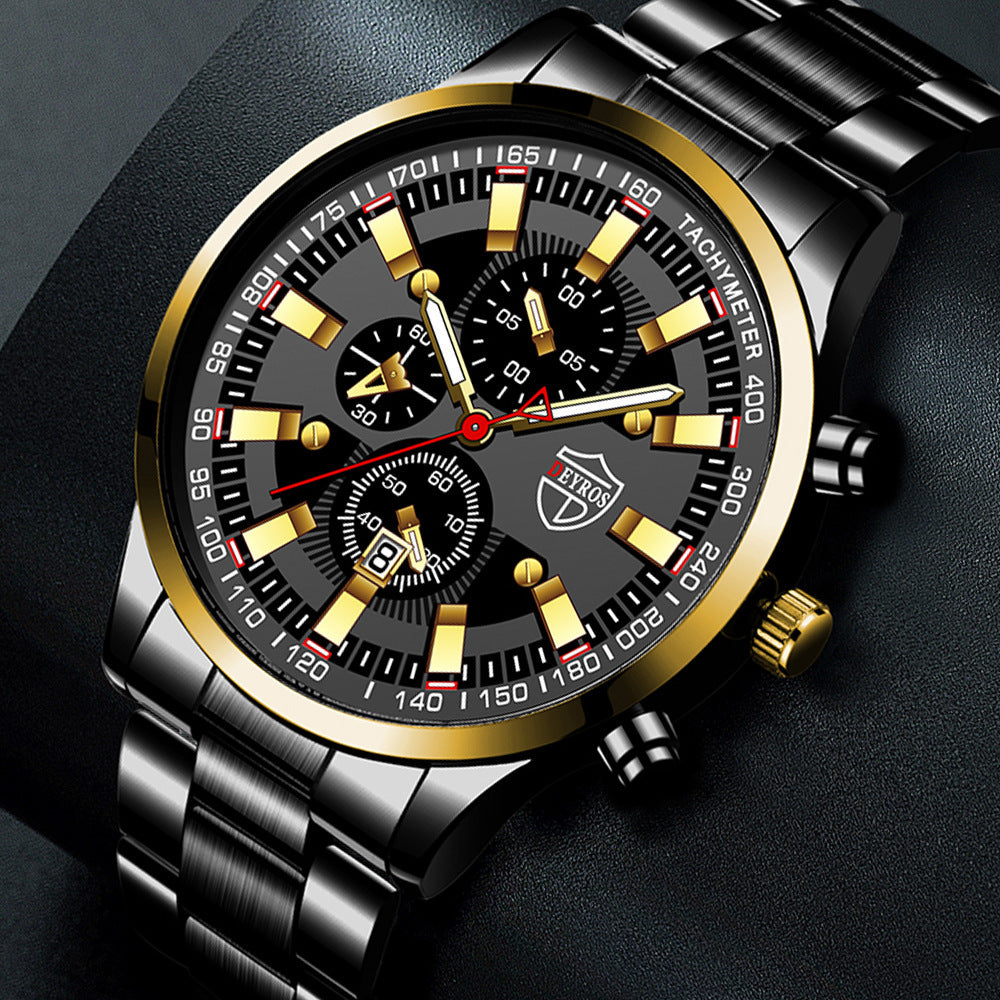 Stainless Steel Luminous Quartz Wristwatches