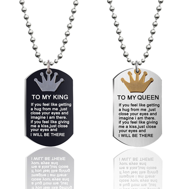 To My King & Queen” Couple Necklaces
