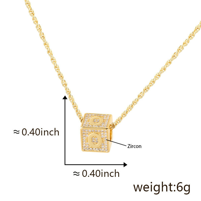 Cube 26 A-Z English Letter Pendant Necklaces