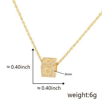 Cube 26 A-Z English Letter Pendant Necklaces