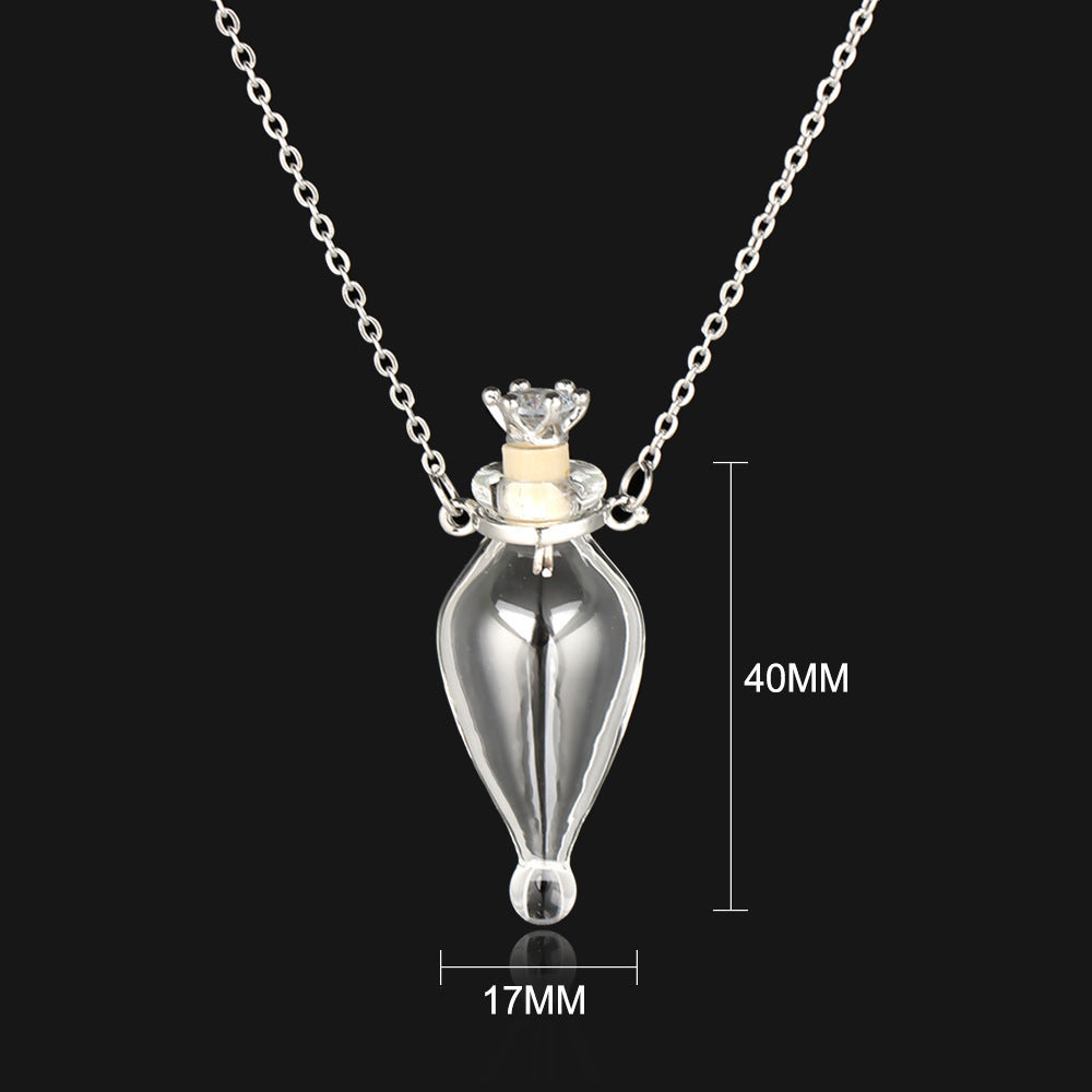 Transparent Glass Essential Oil Perfume Necklace