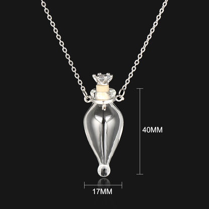 Transparent Glass Essential Oil Perfume Necklace