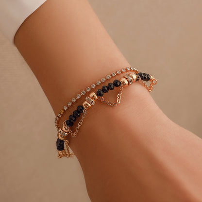 Beaded Diamond Tassel Bracelet