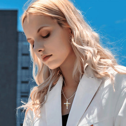 Infinity Cross Zircon Pendant Necklace