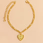 Gold Initial Letter Anklet for Women