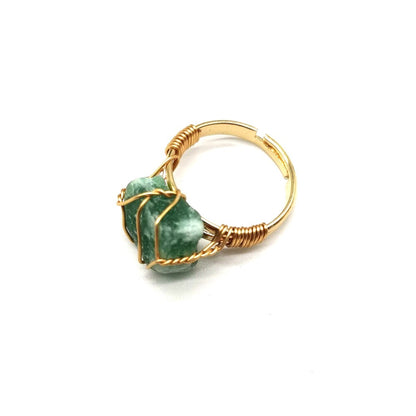 Adjustable Rough Stone Agate Ring