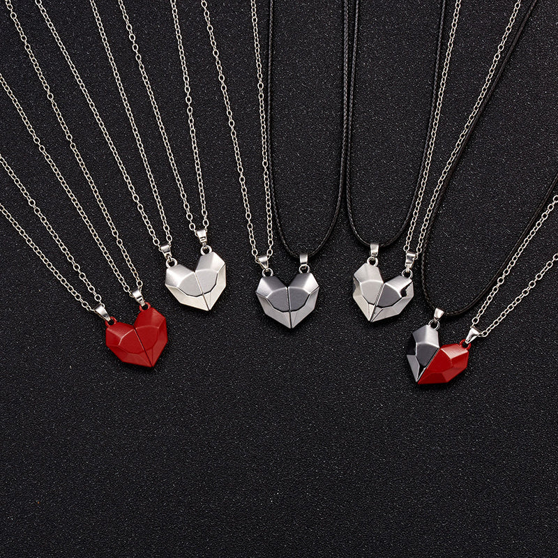 Love Heart Broken Magnetic Couples Necklace