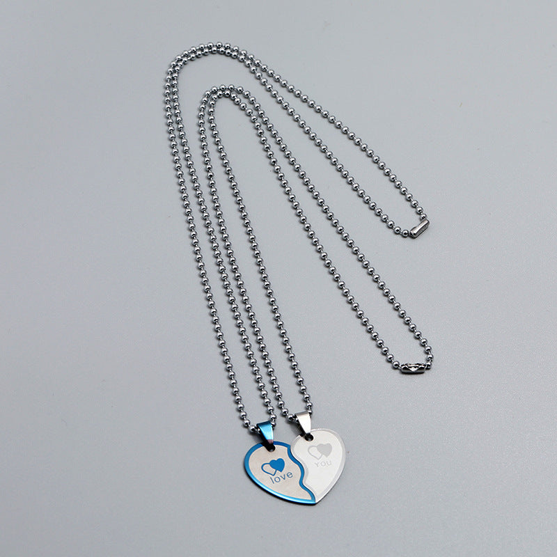Heart-Shaped Friendship Couple Necklace – 2pcs