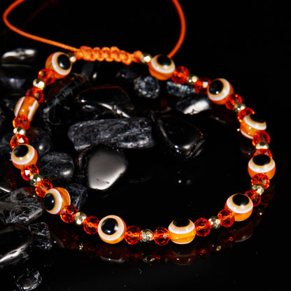 Evil Eye Crystal Beaded Adjustable Bracelet