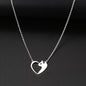 Heart Cat Hollow Pendant Choker Necklace