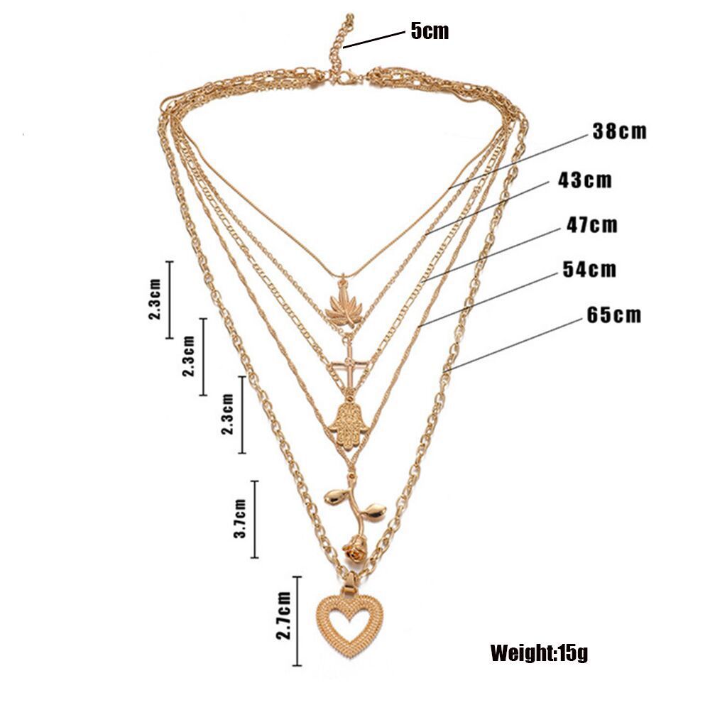 Vintage Alloy Pendant Layered Necklace – Timeless Elegant Jewellery for Women