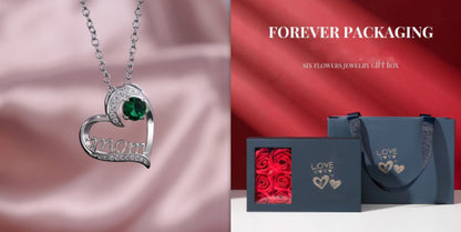 For Mom Heart Necklace with Zircon