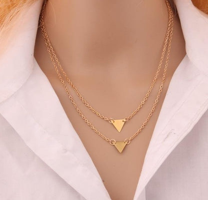 Double-Layer Triangle Necklace