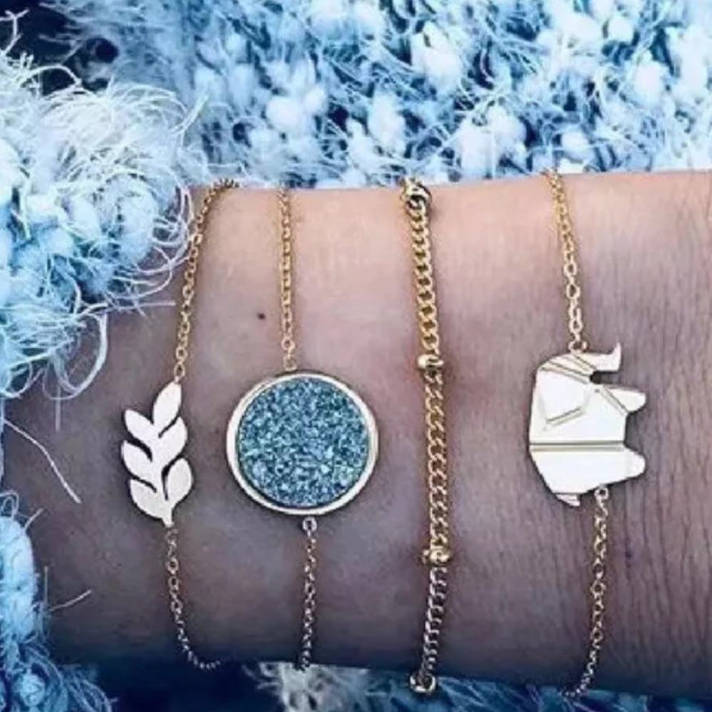 Vintage Bead Charm Bracelet Sets