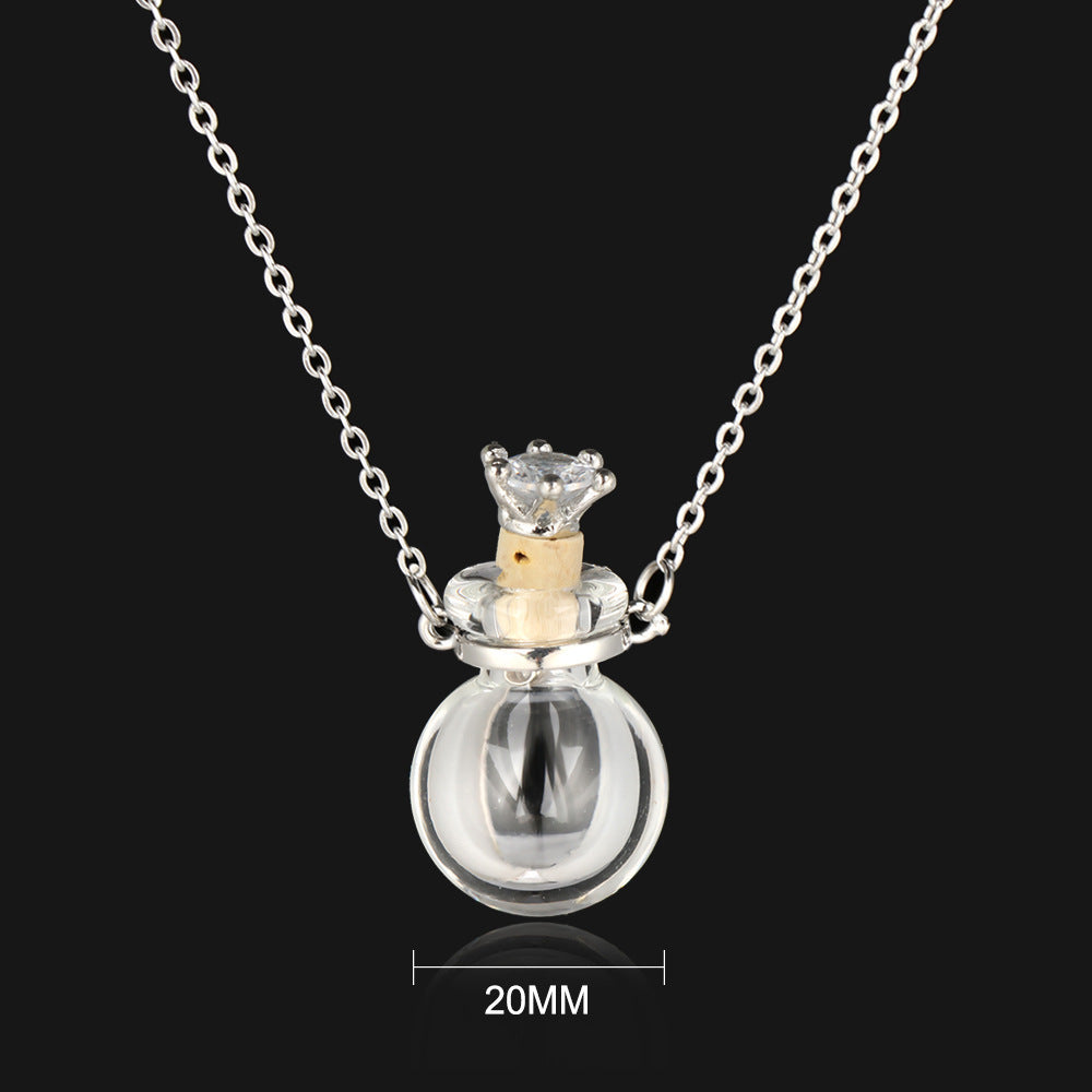 Transparent Glass Essential Oil Perfume Necklace