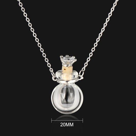 Transparent Glass Essential Oil Perfume Necklace