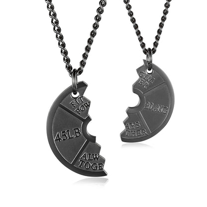 Dumbbell Couple Pendant Necklace