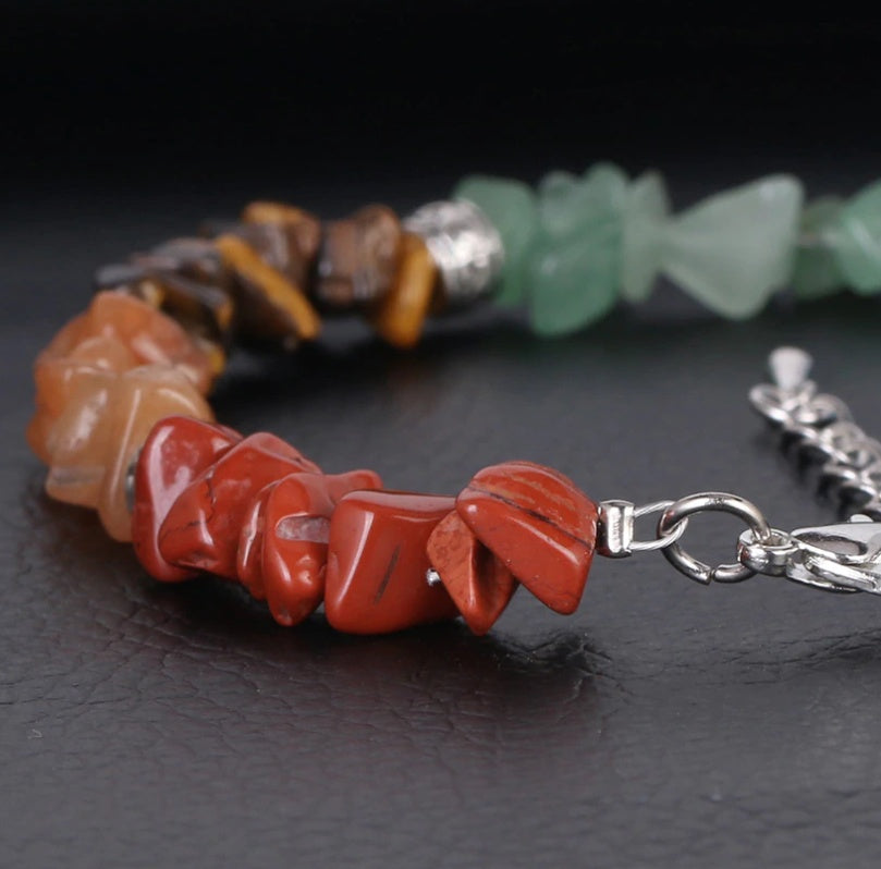 7 Chakra Gravel Bracelet