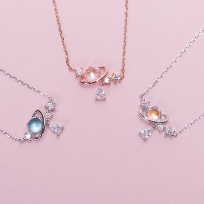 Aurora Water Drop Planet Necklace