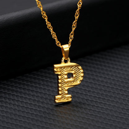 26 Letters Gold-Plated Pendant Necklace