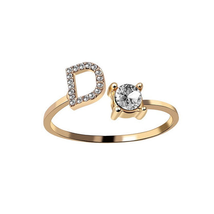 Adjustable 26 Initial Letter Ring