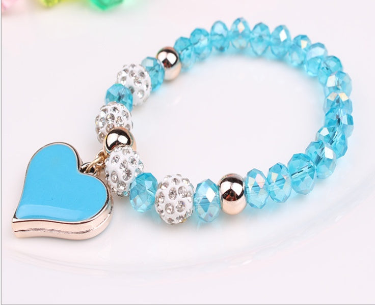 Elastic Crystal Heart Bracelet