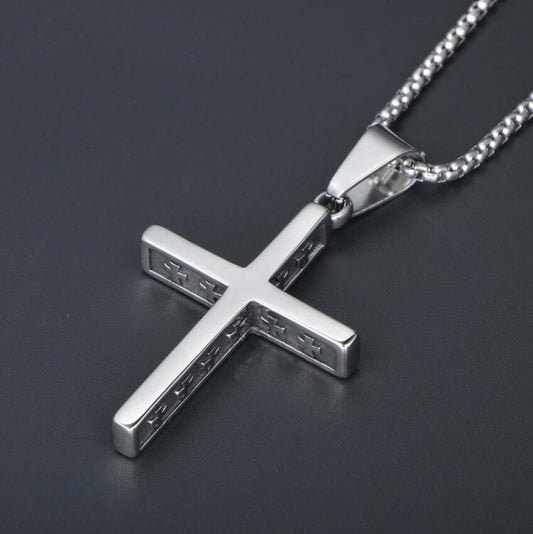 Cross Necklace with Bowknot Pendant