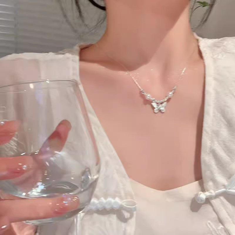 Butterfly & Pearl Necklaces