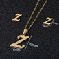 Stainless Steel Alphabet Necklace, 26 Initial Letters A–Z