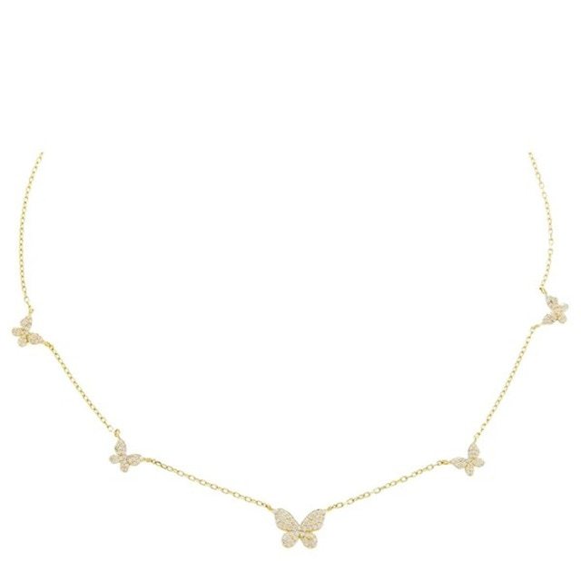 Gold Butterfly Clavicle Chain Necklace