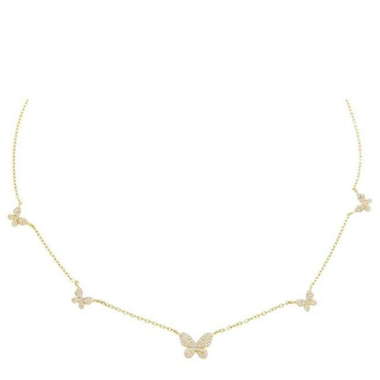 Gold Butterfly Clavicle Chain Necklace