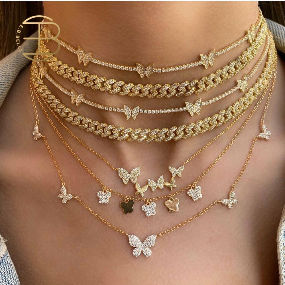Gold Butterfly Clavicle Chain Necklace