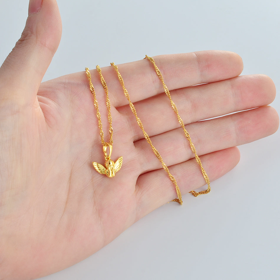 Gold Mini Angel Baby Pendant Necklace