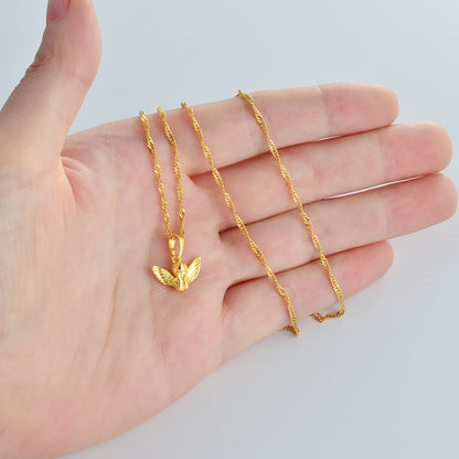 Gold Mini Angel Baby Pendant Necklace