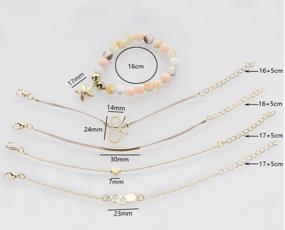 Vintage Bead Charm Bracelet Sets